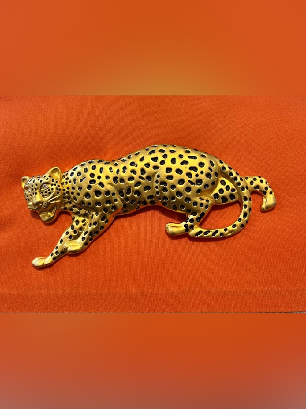 Vintage Gold Leopard - Gold and Black Belt Buckle@4.5”